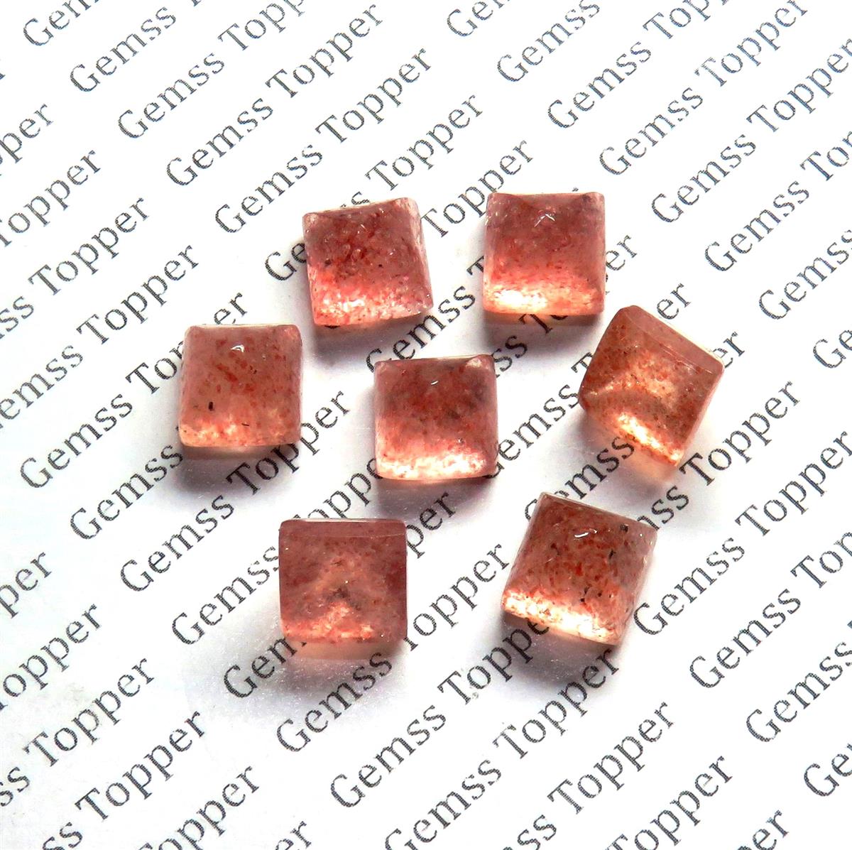 Strawberry Quartz 10x10 mm Pyramid Cabochon